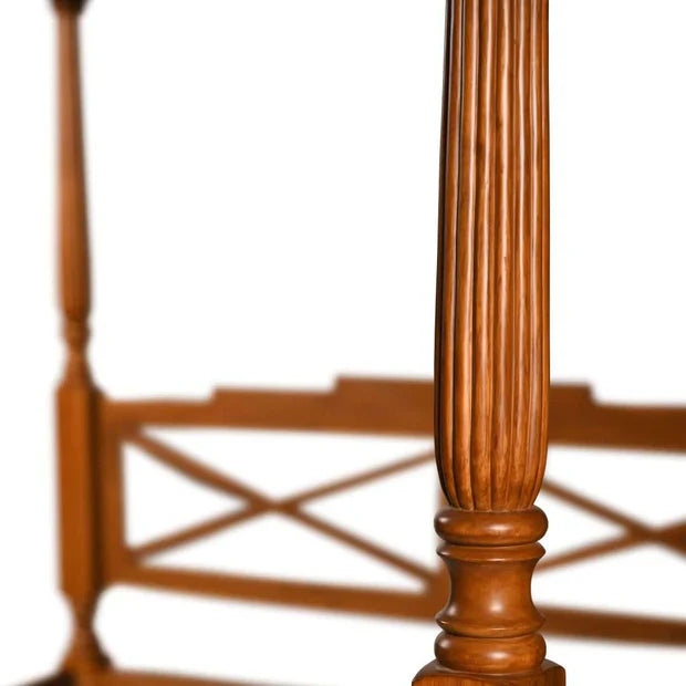 Poster Bed – Handcrafted Solid Wood Frame in Natural Finish, Queen  King Sizes