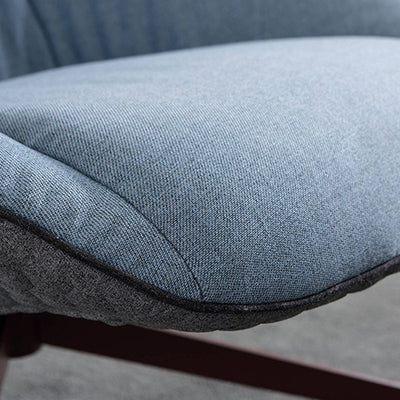 Lounge Chair Upholstered in Fabric cozy and stylish with Curved shape Extra support back ,durable Design -Light Blue