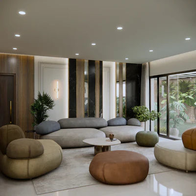 Long Seater Sofa For Home Furniture Upholstered velvet, Unique &amp; Modern Design For Living Room or Hall