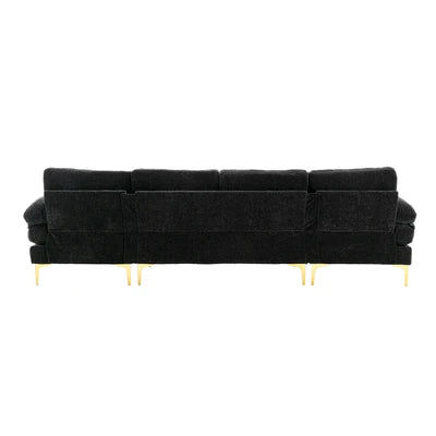 U-Shape Sofa Upholstery Velvet Sectional Lounge Couch Extra Wide Chaise&nbsp; Arms Sofa Design&nbsp;For Living Room and Office