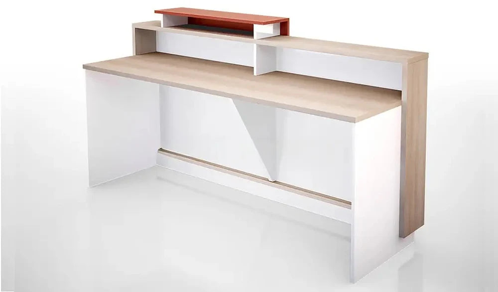 Reception Table with Engineered wood and laminate for lasting durability, world standard for premium furniture Pearwood