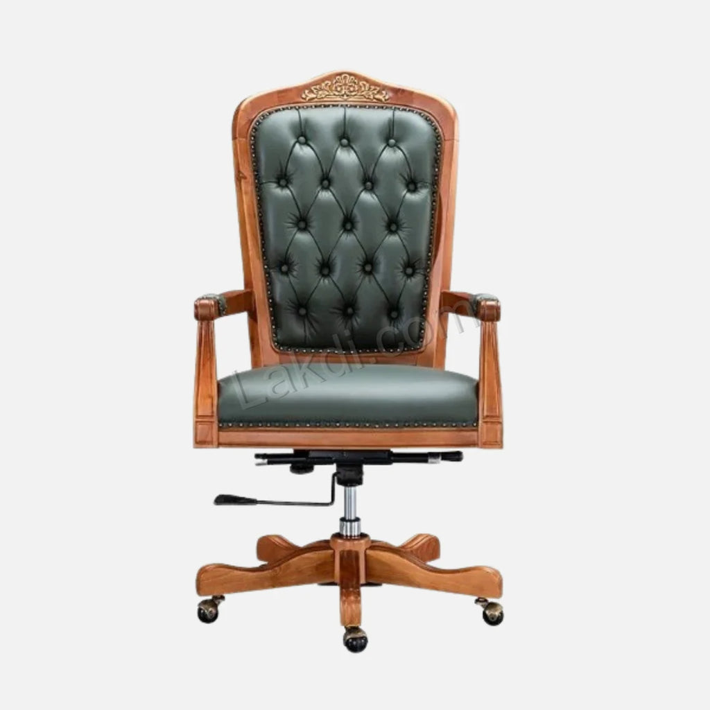Luxury Office Director Chair Tufted Design Made in Solid wood with Leatherette