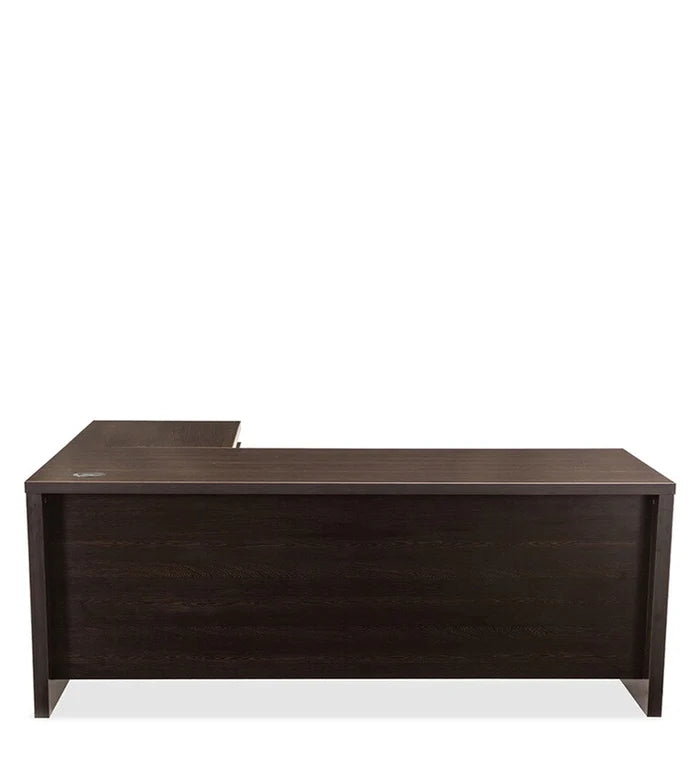 Director and Executive L shape Table Made in Pre-laminated Particle Board Brown Finish