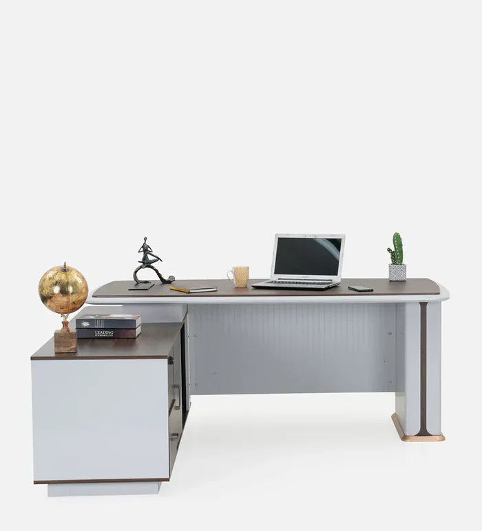 Director and Executive L shape Table Made in Plyboard with Veneer and high glossy finish