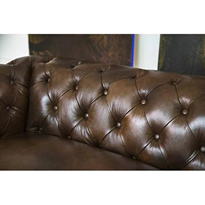 3 Seater Chesterfield sofa Modern Design and Leatherette fabric Durable &amp; Comfortable Padded Perfect for living Room