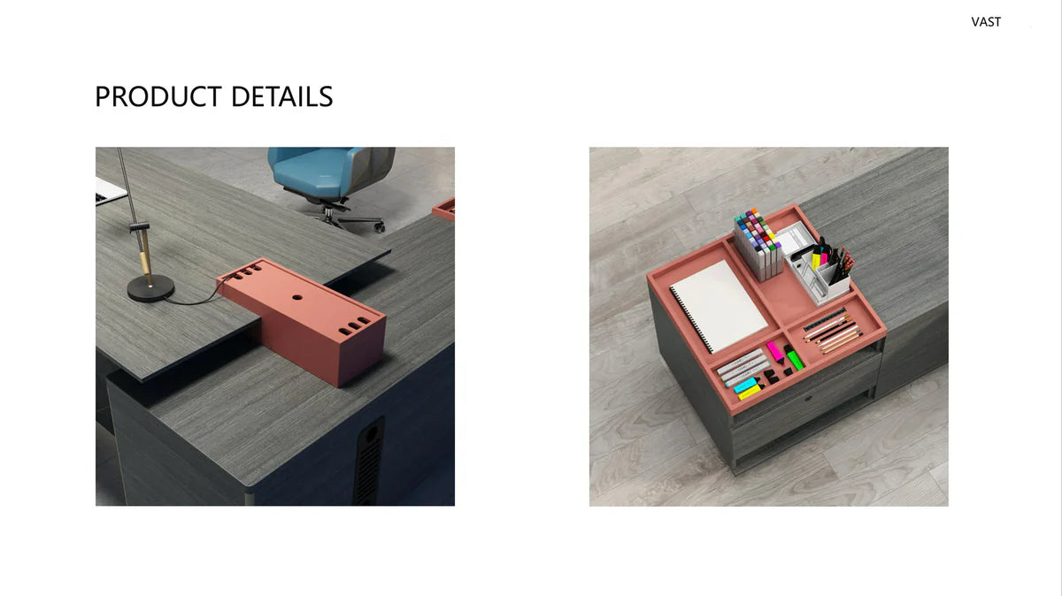 Director l-Shaped for office Table and Luxury Design Made in Ply with Veneer & Edge Banding and Brown Oak Finish