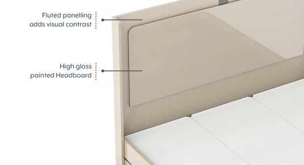 King Size Bed – Glossy, Engineered Wood with Sleek, Spacious, and Ideal for Stylish Modern Bedrooms