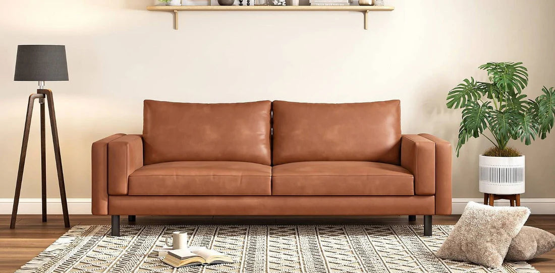 3 Seater Sofa for Modern Home Furniture Made in Plyboard and Leatherette
