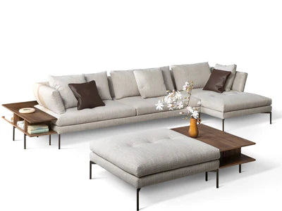Home and Living Room Luxury Design 3 Seater Sofa made wooden and Upholstery & Metal Legs Base Modern Look in Home Grey