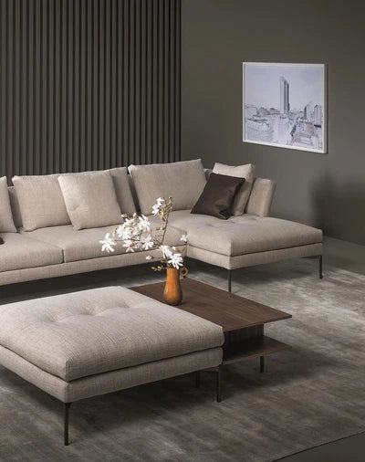 Home and Living Room Luxury Design 3 Seater Sofa made wooden and Upholstery & Metal Legs Base Modern Look in Home Grey
