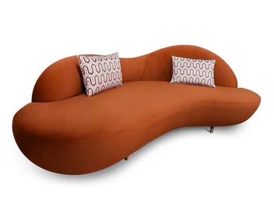 3 Seater Velvet Unique Designer Sofa and Best Shade with Metal Legs Support Base