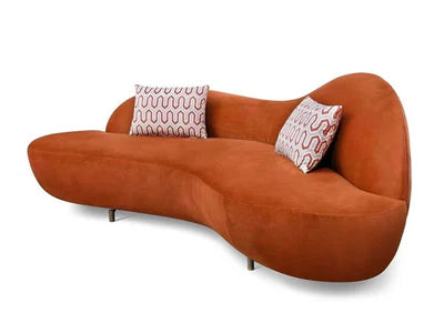 3 Seater Velvet Unique Designer Sofa and Best Shade with Metal Legs Support Base