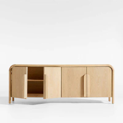 Wooden Storage Cabinet with Elegant Finish for Living and Dining Rooms and Soft-Close Doors for Seamless Storage