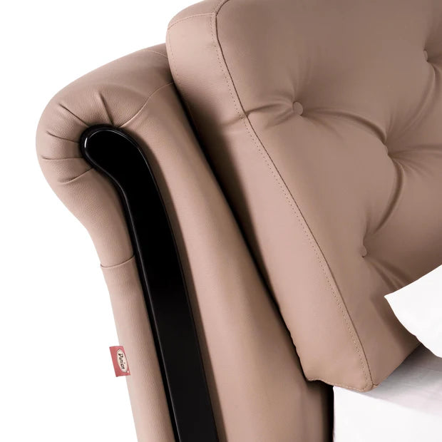 King Size Fully Upholstered Bed Made in Plyboard with Leatherette and Hydraulic Storage for Luxury