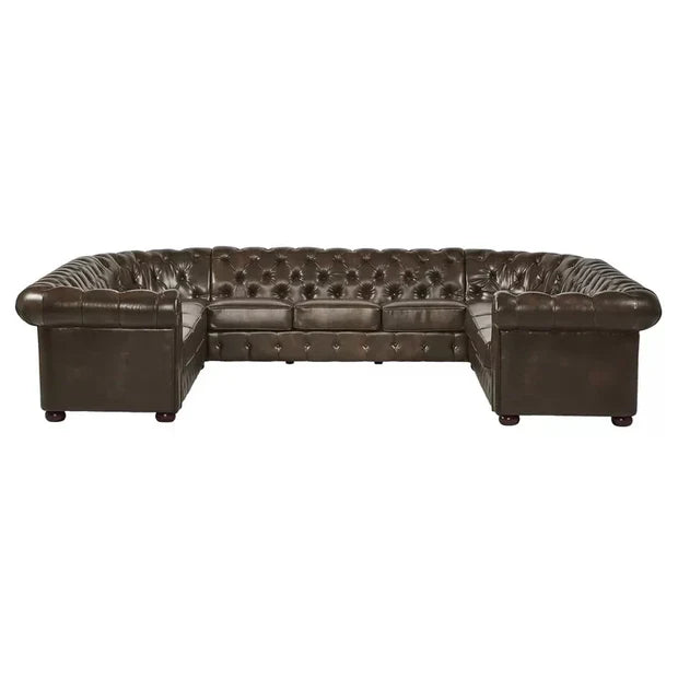 U Shape Seater Sofa Pu Leatherette Upholstery Modern And Durable Design For Living Room
