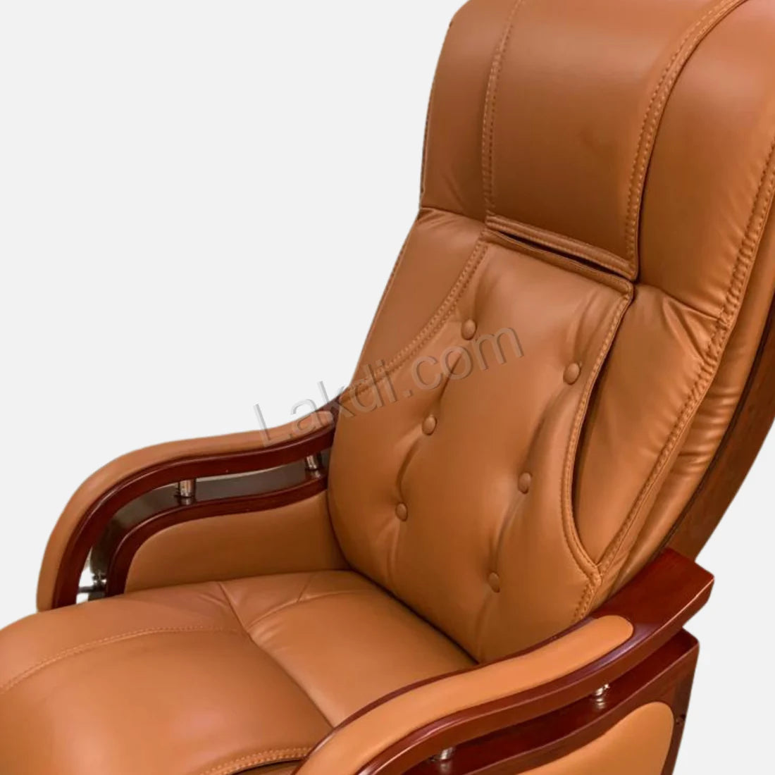 High Back Ergonomic Director Chair with Wooden Base