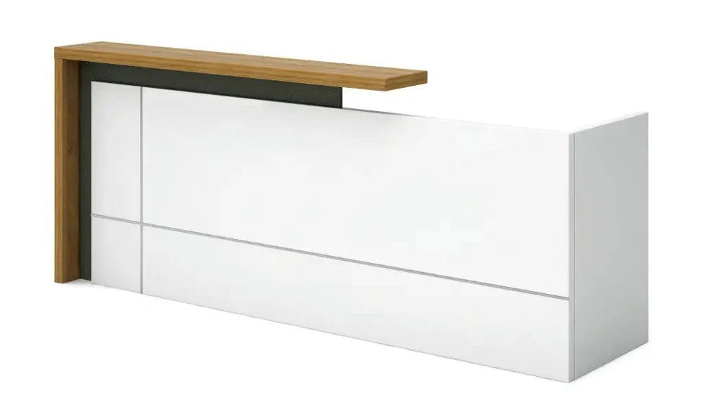 Reception Table Made In Engineered Wood Is a Highly Durable Material And a World Standard for Premium Furniture While the Laminate Matte White