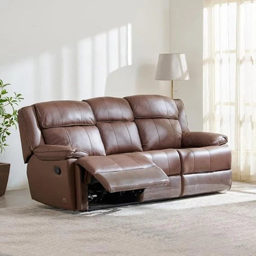 Elegant 3-Seater Recliner Sofa with PU Leatherette, Plush Padding
