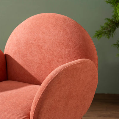 Lounge Chairs&nbsp;cozy and stylish armchair with a Rounded backrest and curved arms, upholstered in Velvet&nbsp;For Living Room or Bedroom - Red
