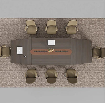 Conference Meeting Table Made in MDF with Melamine and Modern Rectangular - Grey Color