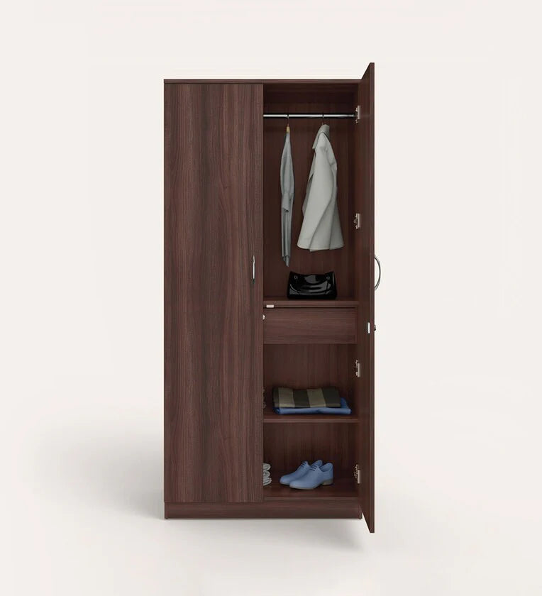 Almirah for Home in Particle Board – 2 Doors, 1 Drawer, and Hanging Rods for Organised Storage and Elegant Bedroom Décor
