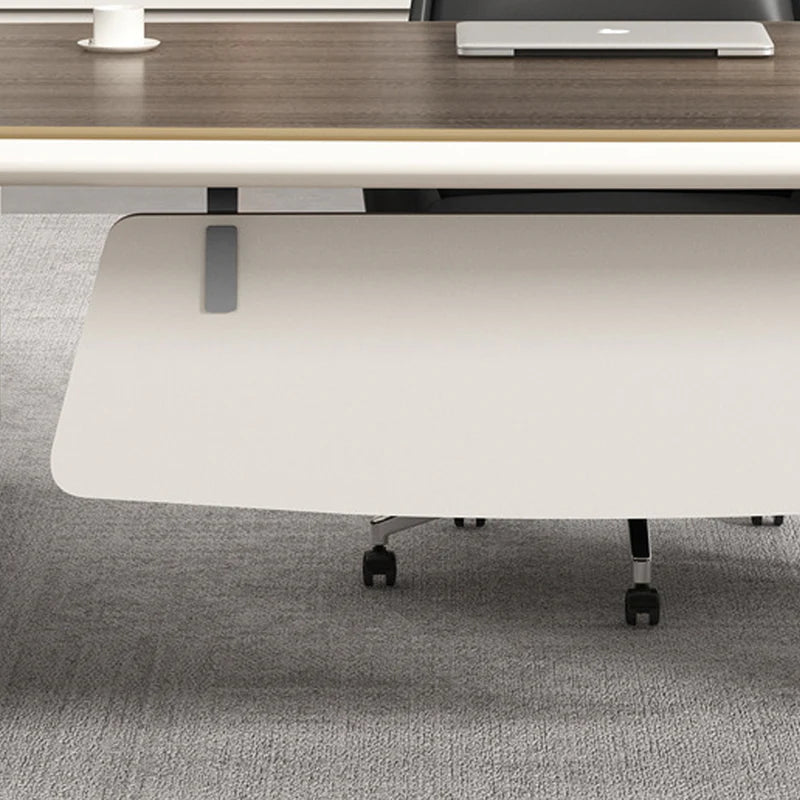 Director L-Shape Office Table Luxury Desk with Multi-Function Ports, Hettich & Blum Hardware Drawers and Ample Storage
