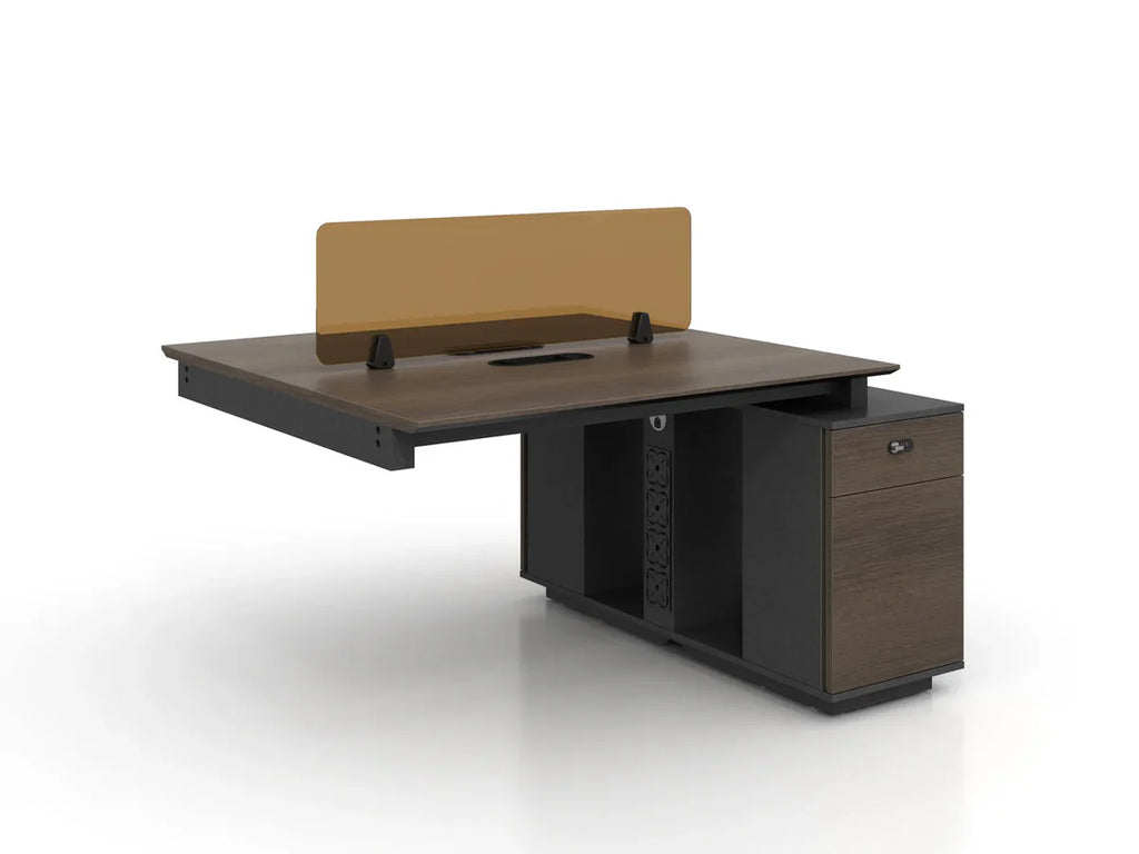 Modern Workstation for Office Furniture Made in MDF with Divider and Sleek & Functional Design for Productive Workspaces