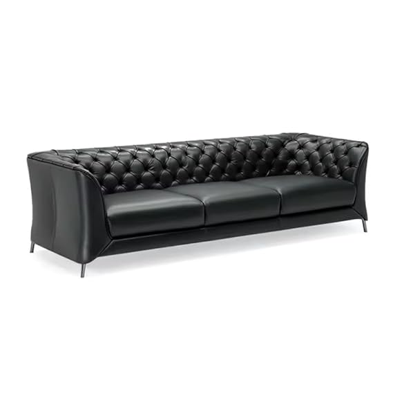 3-Seater Tufted Design Modern Sofa Upholstery Leatherette and Comfortable for the Living Room