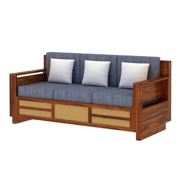 3 Seater Wooden Sofa For Home Furniture Premium Upholstery Modern and Durable Design for Living Room and Office