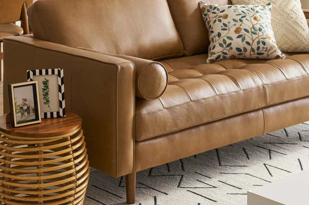 3-Seater Sofa for Home Furniture Luxury Design Frame Plyboard with Grey Fabric High Density Foam Comfort Seating for Living Room