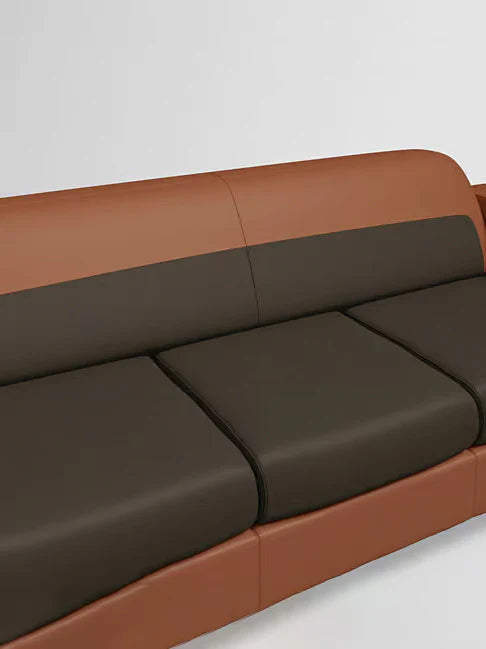 64% L Shape Sectional Sofa For Home and furniture & Upholstery PU Leatherette, Modern and Durable Design for Living Room- Brown and Black