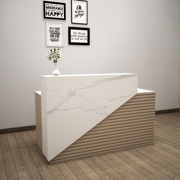 Reception Table Made in Particle Board with Drawer and Shutter Perfect Design Stylish & Workspace