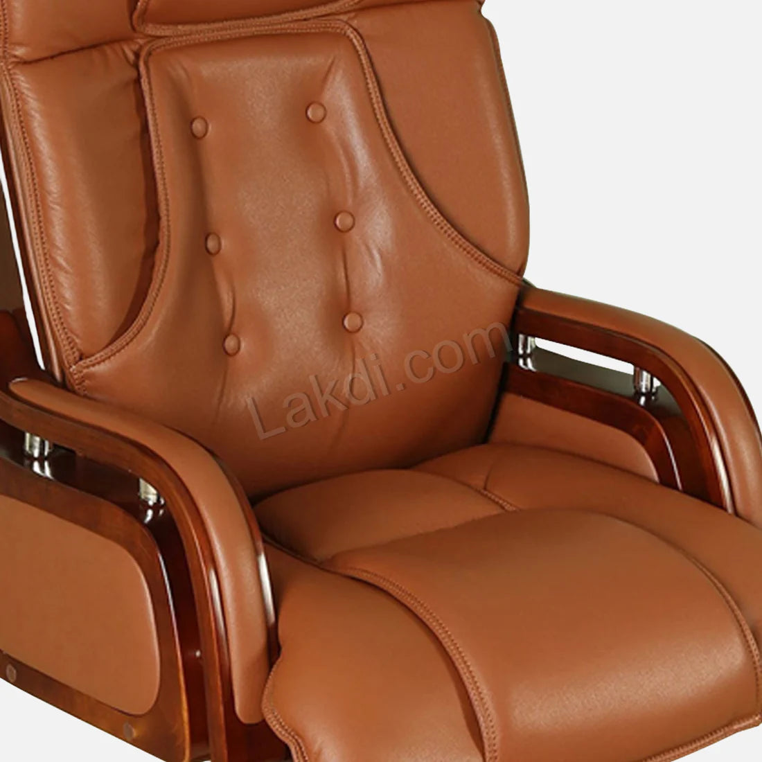 High Back Ergonomic Director Chair with Wooden Base