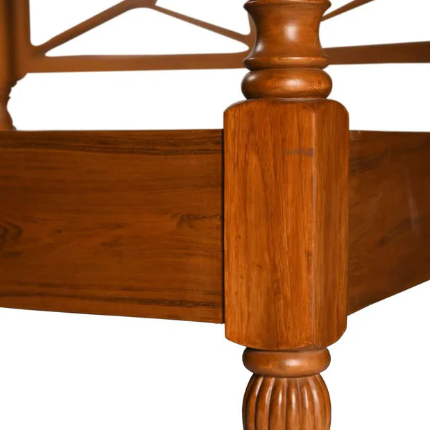 Poster Bed – Handcrafted Solid Wood Frame in Natural Finish, Queen  King Sizes