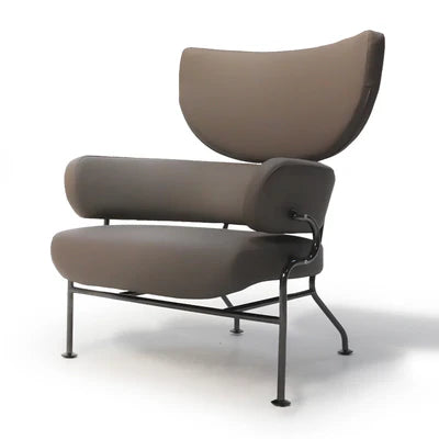 Lounge Chair Upholstered in Fabric cozy and stylish with Curved shape Extra support back&nbsp;durable Design -Light Brown