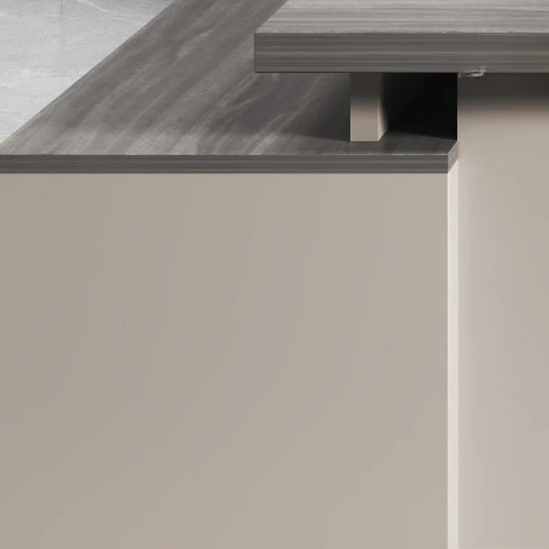 Director L-Shape Office Table Luxury Desk Made in Plywood with Wire Manager Drawers Lockable and Storage for a Modern Workspace