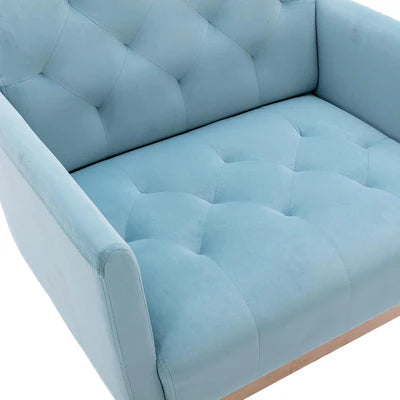 Lounge Chair with Arm For Home Furniture Modern &amp; Durable Design Upholstery Velvet Comfortable Seating for Living Room &amp; Offices - Sky Blue