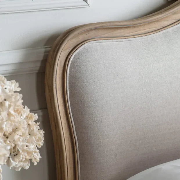 King Size Upholstered Bed – Solid Wood Frame, Royal Look, Elegant Headboard, Luxury Finish