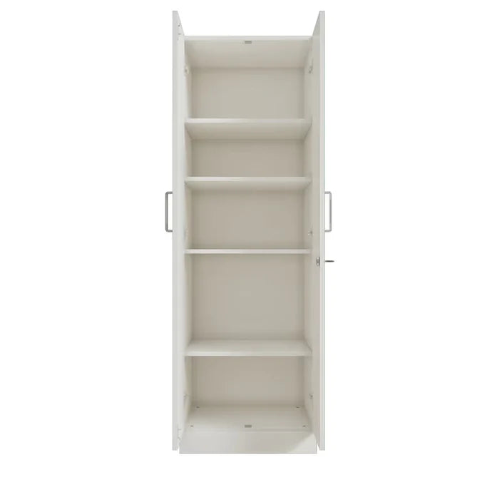 Modern Home &amp; Office Premium Storage Cabinet – Particle Board Construction with Glass Doors, Bookshelf Compartments, and Cupboard Units.