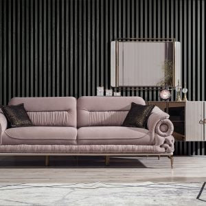 3 Seater Sofa For House Furniture Upholstery Velvet Best Quality Fabric Luxury and Premium, Comfortable for Living Hall Space