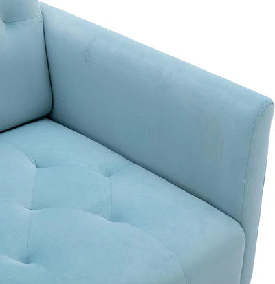 Lounge Chair with Arm For Home Furniture Modern &amp; Durable Design Upholstery Velvet Comfortable Seating for Living Room &amp; Offices - Sky Blue