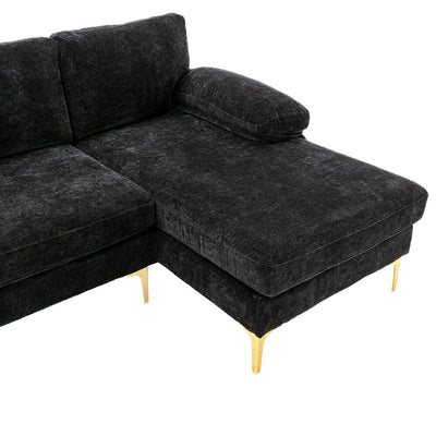 U-Shape Sofa Upholstery Velvet Sectional Lounge Couch Extra Wide Chaise&nbsp; Arms Sofa Design&nbsp;For Living Room and Office