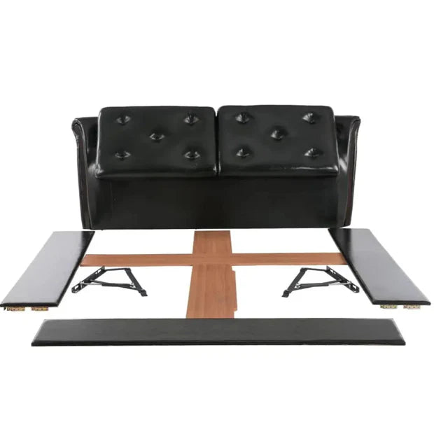Luxury King Size Fully Upholstered Leatherette Bed Made in wooden with Button Back Rest Support