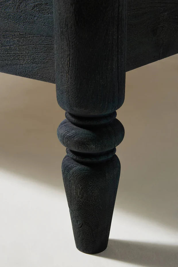 Poster Bed Wood Four‑ Headboard  Footboard, Matte Black or Distressed White Finish, Available in Queen  King Sizes