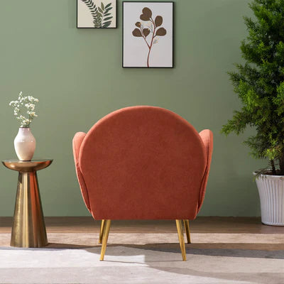 Lounge Chairs&nbsp;cozy and stylish armchair with a Rounded backrest and curved arms, upholstered in Velvet&nbsp;For Living Room or Bedroom - Red