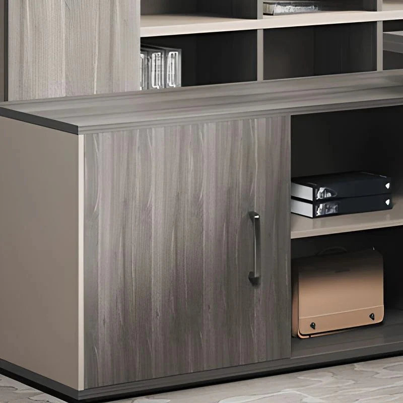 Director L-Shape Office Table Luxury Desk Made in Plywood with Wire Manager Drawers Lockable and Storage for a Modern Workspace
