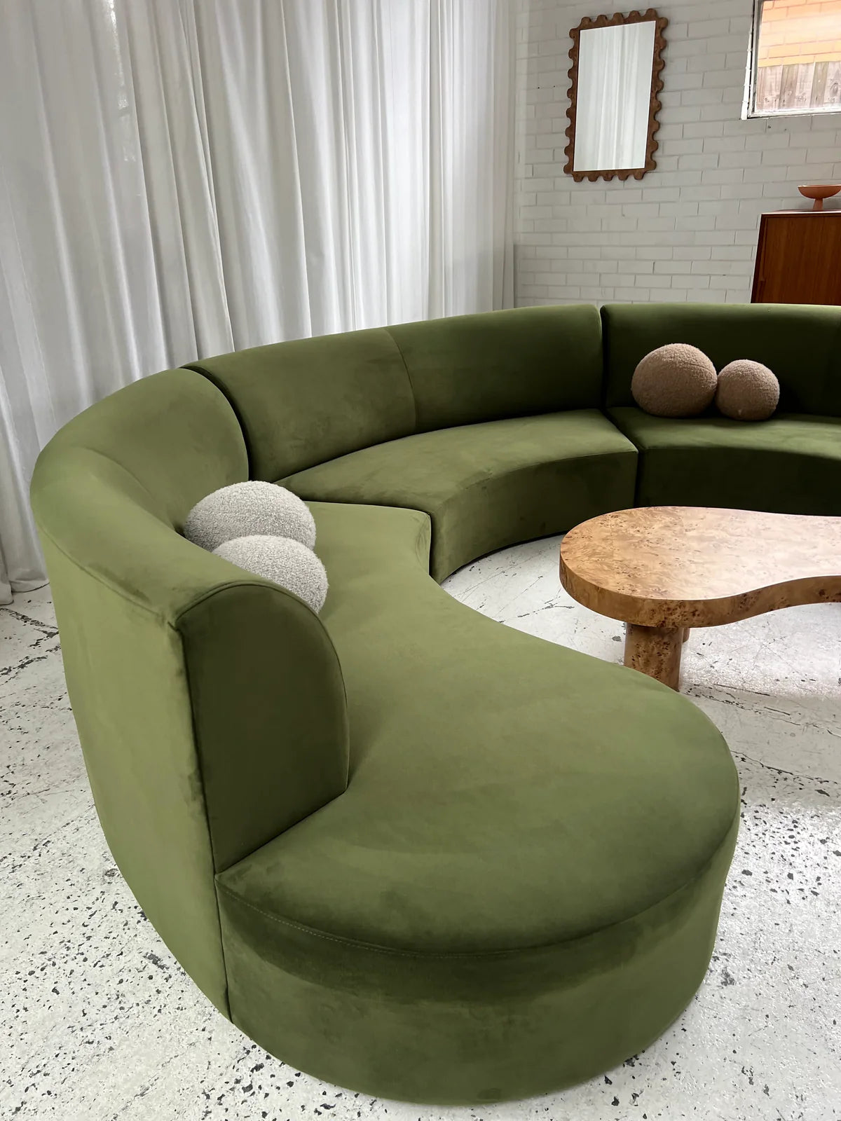 C Shape Office Sofa for Office Environment with premium Velvet Upholstery and comfortable Seating