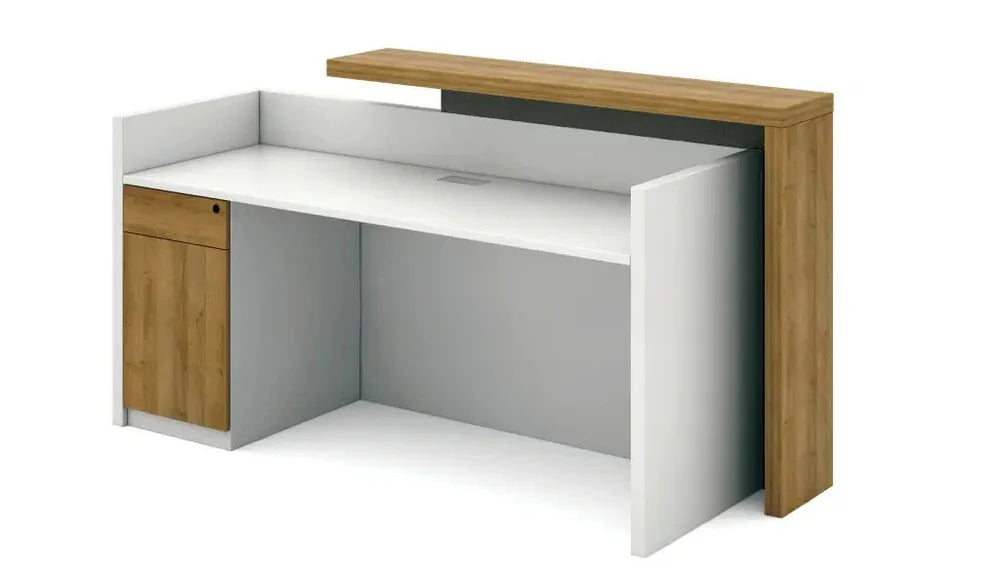 Reception Table Made In Engineered Wood Is a Highly Durable Material And a World Standard for Premium Furniture While the Laminate Matte White