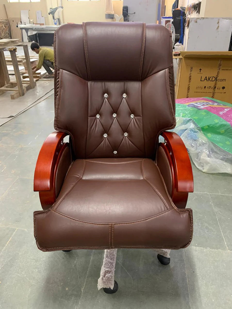 High Back Leatherette Wooden Director Chair