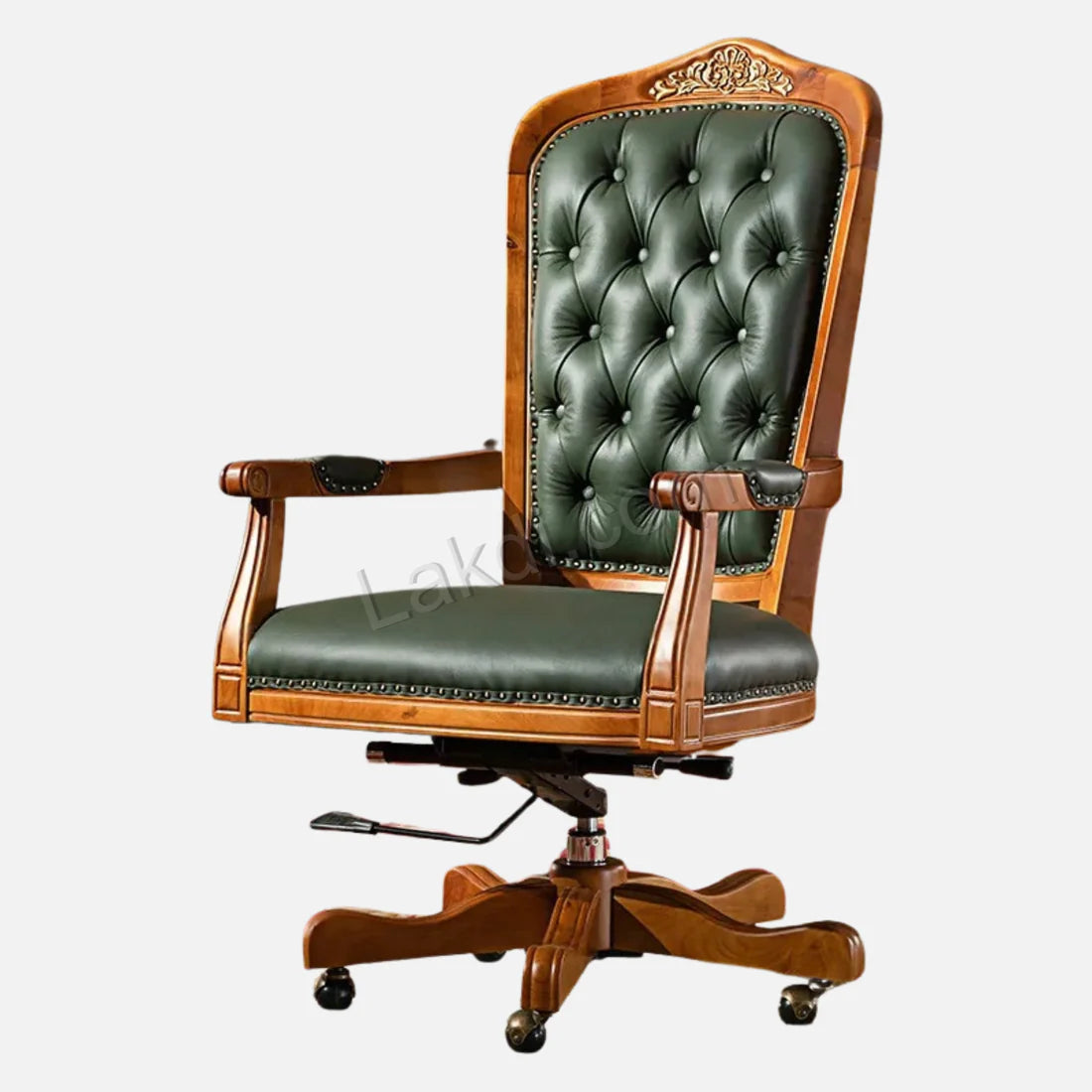 Luxury Office Director Chair Tufted Design Made in Solid wood with Leatherette